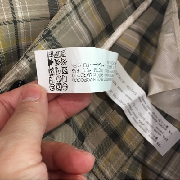 Zara flare pants Checked Plaid Trouser Beige Mid Rise size Xs new - Picture 9 of 10